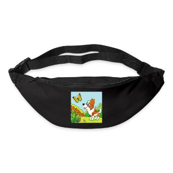 Curious Papillon Investigating a Butterfly - Bum bag - black - Front