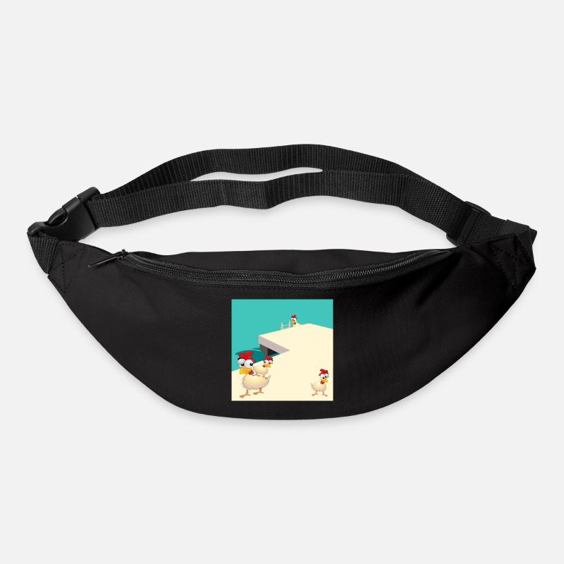 HÜHNER SCHWIMMEN AM SEE - Gürteltasche - Schwarz