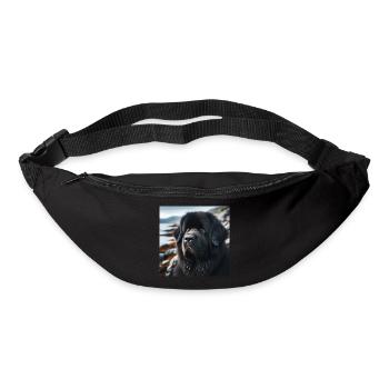 Freundlichkeit zum Hund: Der Neufundländer - Gürteltasche - Schwarz - Vorne