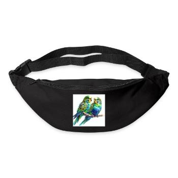 Watercolor Parakeets - Bum bag - black - Front
