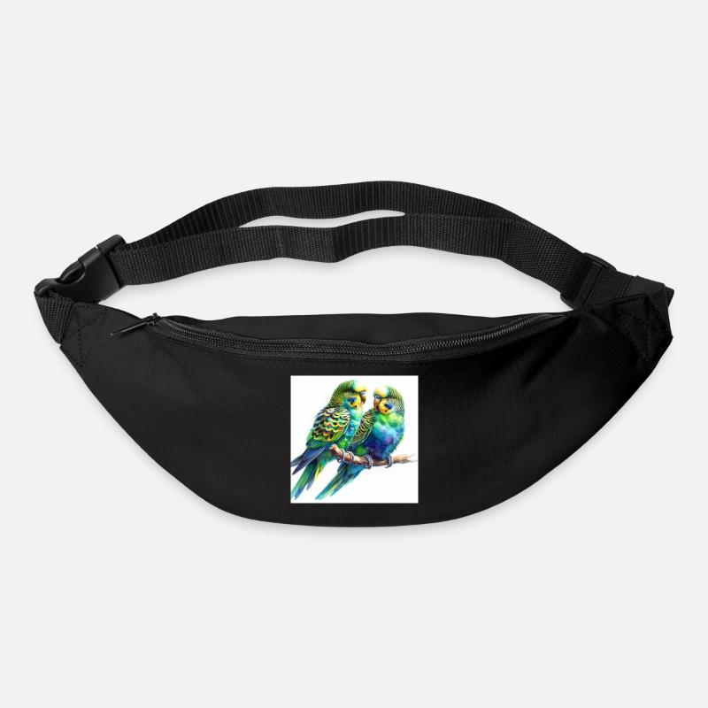 Aquarellsittiche - Gürteltasche - Schwarz