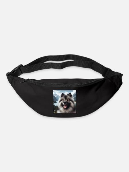 Fröhlicher Wolfspitz - Gürteltasche - Schwarz