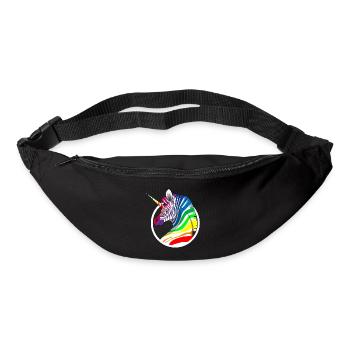 Regenbogen Einhorn Zebra - Gürteltasche - Schwarz - Vorne
