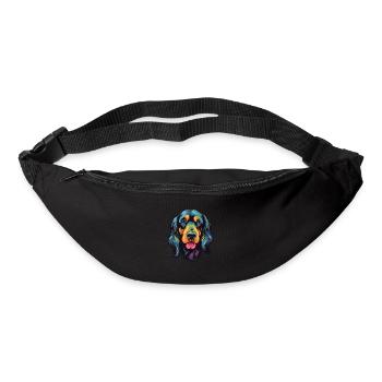 Gordon Setter Chien Race Aquarelle Dessin Animé Kawaii - Sac banane - noir - Devant