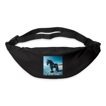 Pferd im Wasser - Gürteltasche - Schwarz - Vorne