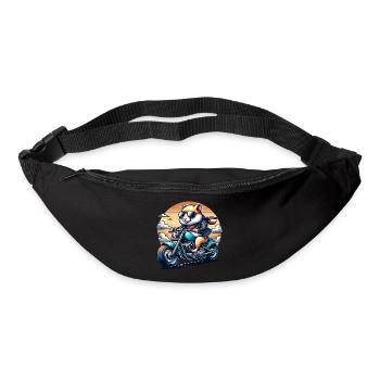 Motard hamster cool sur le design du chopper - Sac banane - noir - Devant