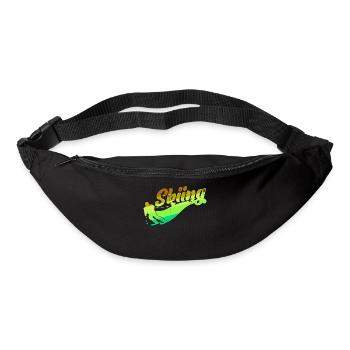 Schifahren Schifahrer Wintersport Pistengaudi - Gürteltasche - Schwarz - Vorne