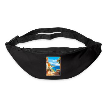 Crète Grèce Affiche de voyage vintage WPA Souvenir - Sac banane - noir - Devant