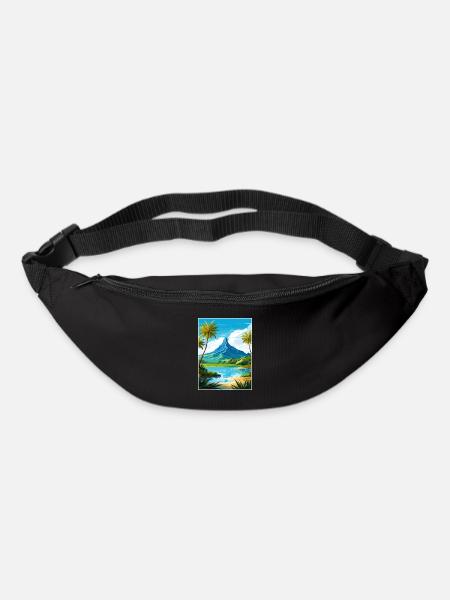 Bora Polynésie française Affiche de voyage vintage - Sac banane - noir