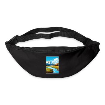 Torres Del Paine Affiche de voyage vintage souvenir - Sac banane - noir - Devant