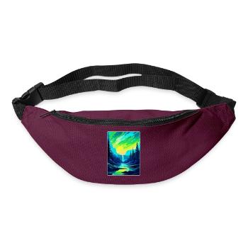 Aurora Borealis Iceland Vintage Travel Poster WPA - Bum bag - burgundy - Front