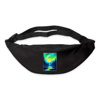 Aurora Borealis Island Vintage Reiseplakat WPA - Gürteltasche - Schwarz - Vorne