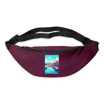 Saint Tropez Frankreich Vintage Reiseplakat Souvenir - Gürteltasche - Burgunderrot - Vorne
