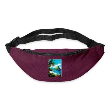 Saint Lucia Caribbean Vintage Travel Poster - Bum bag - burgundy - Front