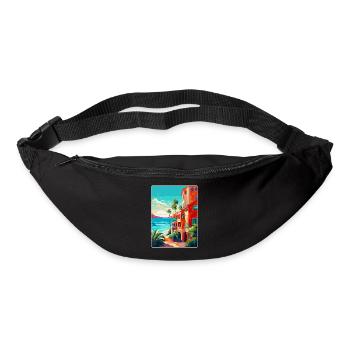 Costa Del Sol Spanien Vintage Reiseplakat Souvenir - Gürteltasche - Schwarz - Vorne