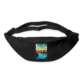 Belgrade Serbie Affiche de voyage vintage Souvenir WPA - Sac banane - noir - Devant