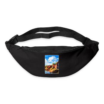 Porvoo Finlande Affiche de voyage vintage souvenir WPA - Sac banane - noir - Devant