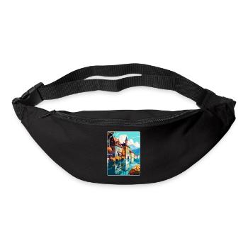 Annecy France Affiche de voyage vintage WPA Souvenir - Sac banane - noir - Devant