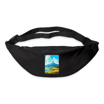 Mont Dirfi Grèce Affiche de voyage vintage souvenir - Sac banane - noir - Devant