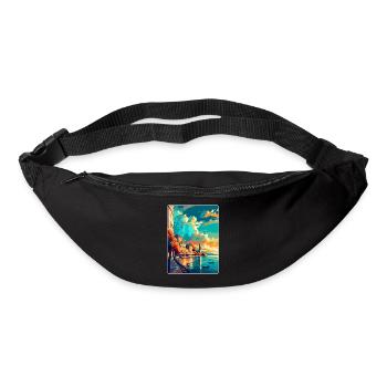 Thessaloniki Griechenland Vintage Reiseplakat Souvenir - Gürteltasche - Schwarz - Vorne