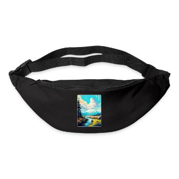 Pieninski Pologne Affiche de voyage vintage souvenir - Sac banane - noir - Devant