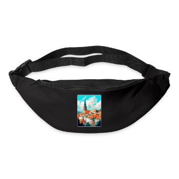 Mikulov République tchèque Affiche de voyage vintage WPA - Sac banane - noir - Devant