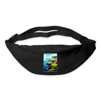 Affiche de voyage vintage des îles Féroé Danemark WPA Art - Sac banane - noir - Devant