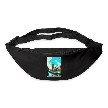 Affiche de voyage vintage de Lübeck Allemagne Souvenir WPA - Sac banane - noir - Devant