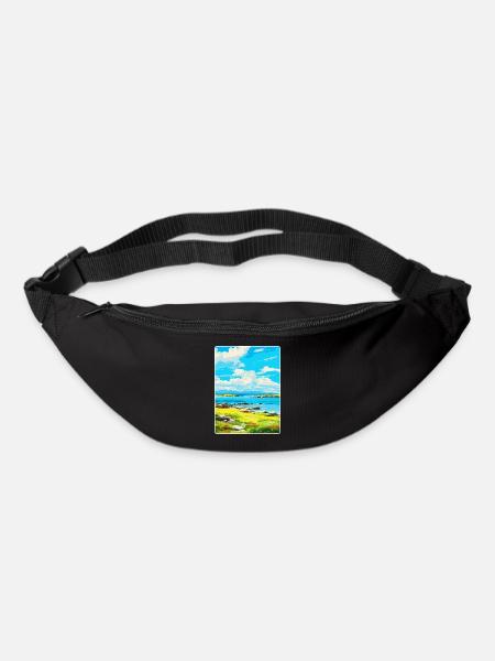 Île de Gigha Écosse Royaume-Uni Affiche de voyage vintage - Sac banane - noir