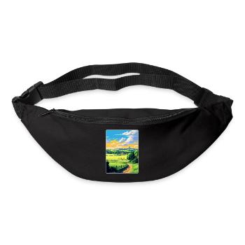 Cotswolds Angleterre Royaume-Uni Affiche de voyage vintage WPA Art - Sac banane - noir - Devant