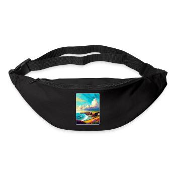 Pembrokeshire Pays de Galles Royaume-Uni Affiche de voyage vintage WPA - Sac banane - noir - Devant