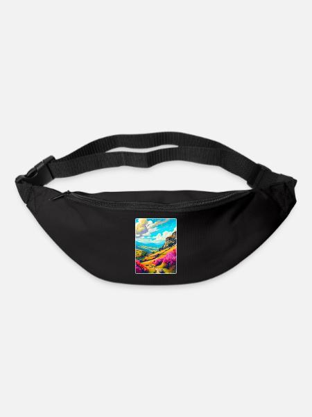 Affiche de voyage vintage du parc national de Peak District - Sac banane - noir