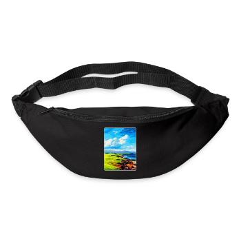Isle Of Muck Schottland Uk Reise Poster Souvenir - Gürteltasche - Schwarz - Vorne