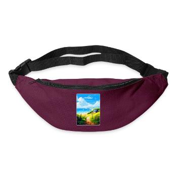 Lamorna, Cornwall, England, Vereinigtes Königreich, Reiseposter, Souvenir - Gürteltasche - Burgunderrot - Vorne