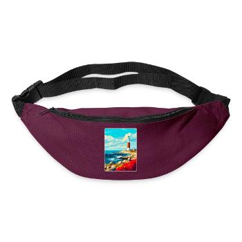 Portland Bill England Uk Reiseplakat Souvenir - Gürteltasche - Burgunderrot - Vorne