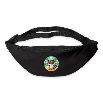 Waschbär Lustig Cartoon Sommer Strand Sonnenbrille Cool - Gürteltasche - Schwarz - Vorne