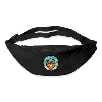 Löwe Lustige Cartoon Sommer Strand Sonnenbrille Aufkleber - Gürteltasche - Schwarz - Vorne