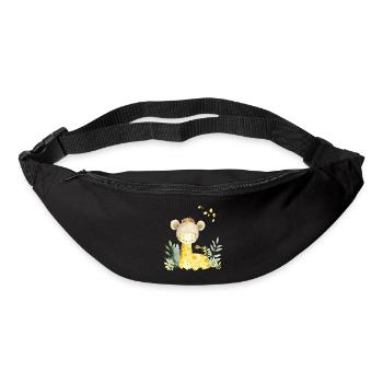 kleine Giraffe, handgemalt - Wasserfarben - Gürteltasche - Schwarz - Vorne