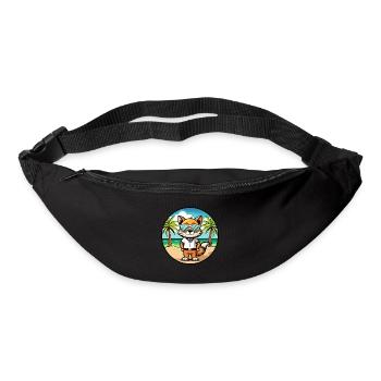 Javanische Katzenrasse Cartoon Sonnenbrille Strand - Gürteltasche - Schwarz - Vorne