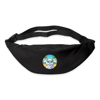 Weiße Langhaarkatze Persische Katzenrasse Cartoon Strand - Gürteltasche - Schwarz - Vorne