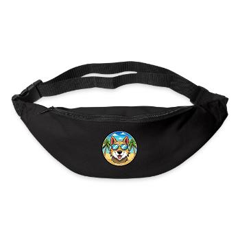 Aidi Chien Race Dessin Animé Lunettes De Soleil Plage - Sac banane - noir - Devant