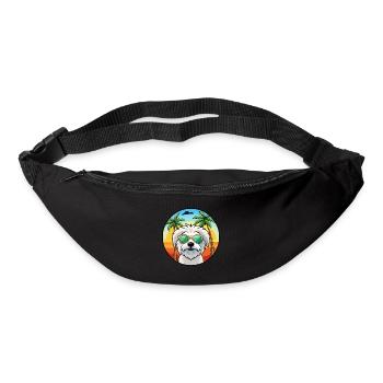 Coton De Tulear Hunderasse Cartoon Sonnenbrille Strand - Gürteltasche - Schwarz - Vorne