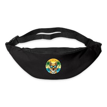 Lunettes de soleil danoises suédoises de race de chien de ferme de dessin animé - Sac banane - noir - Devant