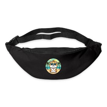 Japonais Chin Chien Race Dessin Animé Lunettes De Soleil Plage - Sac banane - noir - Devant