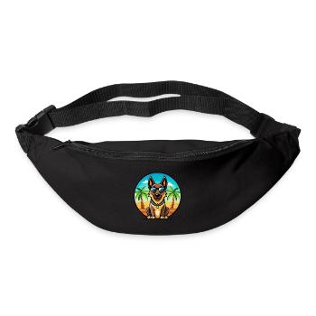 Belgian Malinois Dog Breed Cartoon Sunglass Beach - Bum bag - black - Front