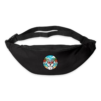 Lunettes de soleil de dessin animé de race de chien esquimau canadien plage - Sac banane - noir - Devant