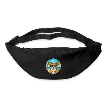 Finnischer Spitz Hund Rasse Cartoon Sonnenbrille Strand - Gürteltasche - Schwarz - Vorne