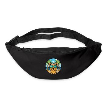 Hovawart Chien Race Dessin Animé Lunettes de Soleil Plage - Sac banane - noir - Devant