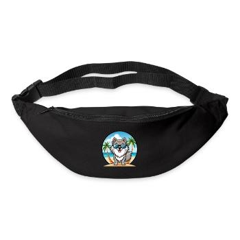 Keeshond Hunderasse Cartoon Sonnenbrille Strand - Gürteltasche - Schwarz - Vorne