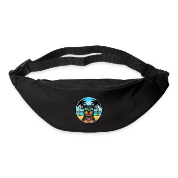 Rottweiler Chien Race Dessin Animé Lunettes De Soleil Plage - Sac banane - noir - Devant
